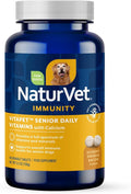 NaturVet –VitaPet Senior Daily Vitamins for Senior Dogs – Plus Glucosamine – Full Spectrum of Vitamins & Minerals – Enhanced with Glucosamine for Added Joint Support – 60 Time Release Tablets