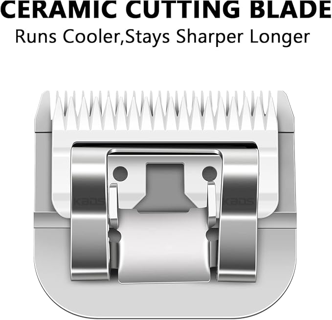 KBDS 30 Detachable Ceramic Pet Clipper Blades,Compatible with Most Andis,Oster,Wahl A5 Clippers,Made of Ceramic Blade Cutter and Carbon Steel Blade,1/50'' 0.5mm Cut Length, #30 Blade