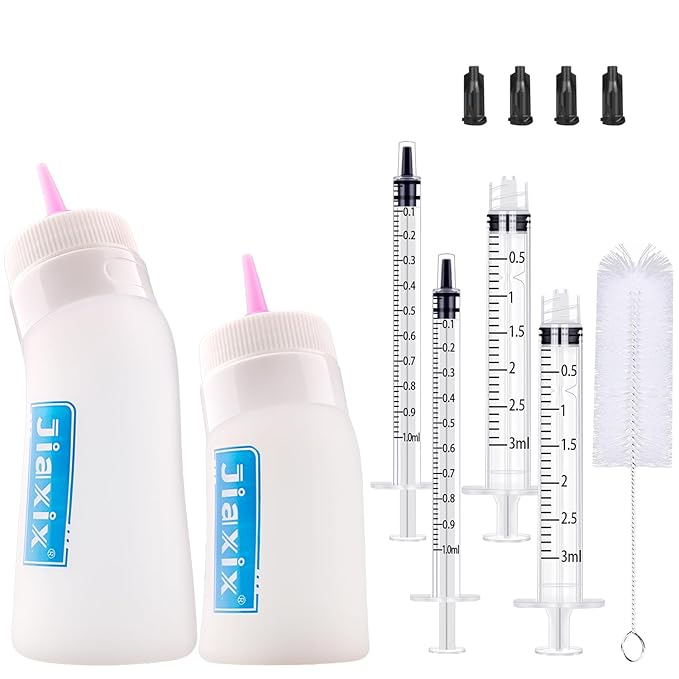 Puppy Bottles for Nursing,Puppys Bottles for Nursing Newborn Puppy,Syringe for Feeding Cat Bottle for Kittens,New Upgrade Kitten Silicone Newborn Supplies (Pink)