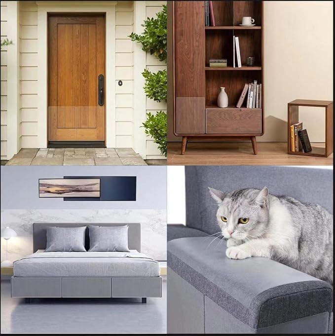Anti Cat Scratch Furniture Protectors from Cats Scratching Stop, 24 Pack Self-Adhesive Single Side Couch Sofa Corner Protector from Cat Claws