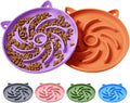 2Pcs Slow Feeder Cat Bowl,Puzzle Feeder,Interactive Toys,Slow Feeding cat Bowl Suitable for All Dry and Wet Foods,Easy to Clean Silicone Bowls (Orange and Purple)