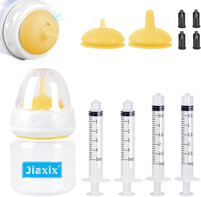 Pet Nursing Bottle Kit for Kitten Puppy,60mlCat Bottle Feeding Kit Nipple Kittens Syringe for Small Cat Dog Newborn Kitten Puppys Rabbits Squirrel Animals (Yellow)