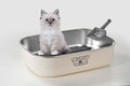 Stainless Steel Cat Litter Box with Scoop - 23.6'' x 17'' x 7'' Non-Stick Large Metal Indoor Litter Pan, Non-Slip, Rust Proof & Easy to Clean, Pet Toilet for Cats & Other Small Animals