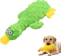 Dog Toys for Aggressive Chewers, 2026 Upgraded Cute Yellow Duck Dog Toys for All Dogs, Indestructible Squeaky Plush Toys with Built-in Squeaker for Boredom Relief (Green)