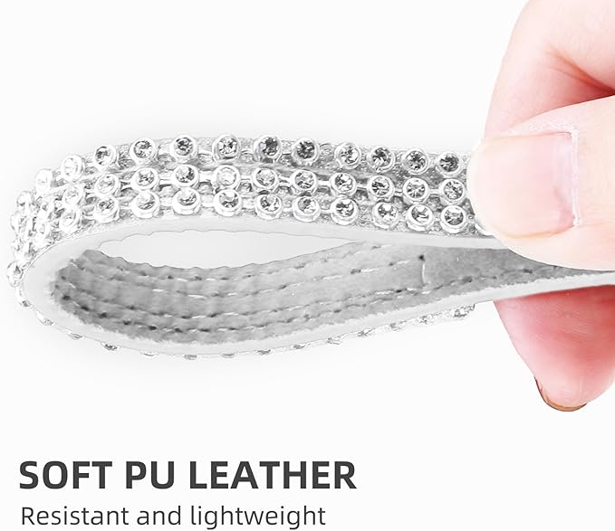 PUPTECK Basic Adjustable Cat Collar with Bling Diamond and Double Bells, for Kitten and Small Puppy, Fashion and Shining Dog Rhinestone Collars, 8-10in, Silver