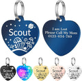 Personalized Dog Tags, Stainless Steel Pet Tags Personalized Cat, Collar Charm Engraved on Both Sides, up to 4 Lines of Custom Text, Multiple Patterns Colors Size Options (Mushroom, Large)