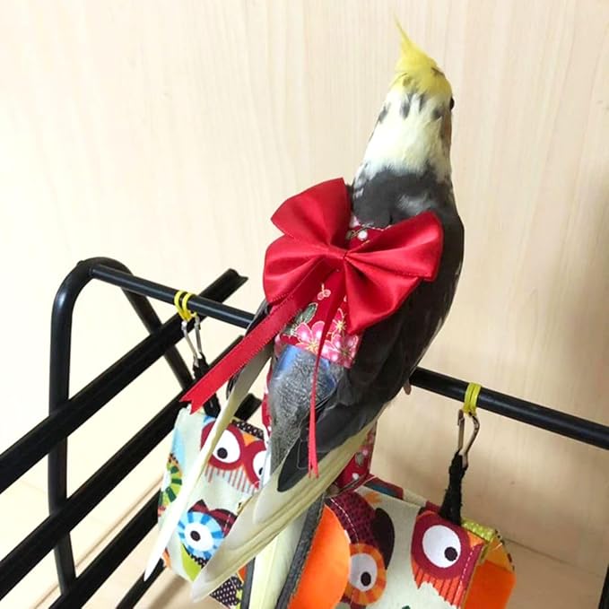 Bird Flight Suits Diapers, Parrot Flight Suits Diapers for Quaker Parakeets Cockatiels Flight Suits, Parrot Clothes (Almond B,2XL)