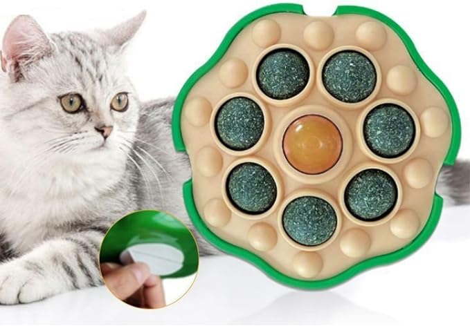 Interactive Cat Catnip Toy Cats Sugar Treat Lick Ball Sticky Wall Enrichment Balls for Cats Healthy