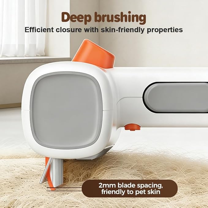 2-in-1 Pet Self-Detangling & Grooming Comb, 2026 New Deshedding Tool for Dogs & Cats, Undercoat Rake & Brush for Long or Short Hair, Removes Mats, Tangles & Loose Fur (White*1)