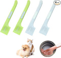Zorfeter 4 Pack Pet Food Spoon, Silicone Mixing Spoons Canned Scoop, Mini Spatula Food Can Spoon for Feeding Can Wet Food Storage Dog/Cat(Green+Grey)