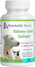 𝗘𝘃𝗲𝗻𝘁𝘂𝗮𝗹𝗹𝘆 𝗬𝗼𝘂𝗻𝗴 12-in-1 CKD Kidney Support Restore 4 Cats & Dogs: Super Phosphate Binder w/NMN, Fisetin, Antioxidants, Pre & Probiotic 4 Healthy Kidney & Liver Functions (60 Caps)