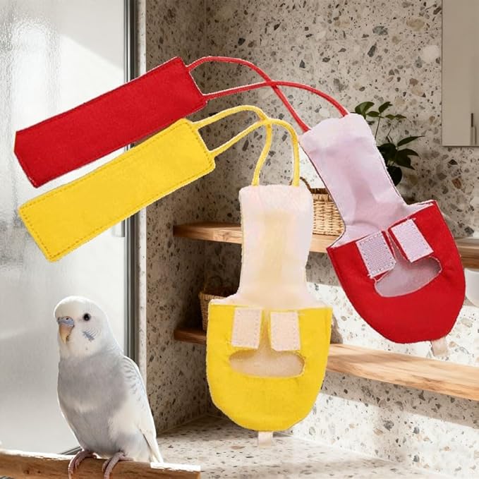 4pcs Bird Diaper Parrot Flight Suit Solid Color Parrot Nappy Reusable Pigeon Pants Cockatiel Clothes for Parakeet Mini Macaw Budgie Canary for Indoor Outdoor - M