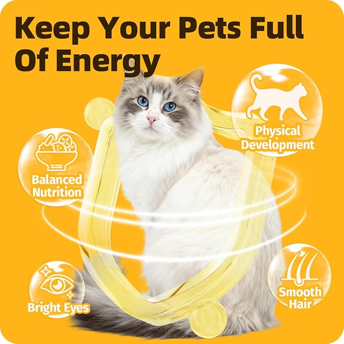 Multivitamins Supplement for UTIs & Allergy Relief, Skin & Coat Care, Hip & Joint Supplement, Immunity Boosting & Digestive Aid for Dogs & Cats 2.03 Fl Oz (1 Bottle)