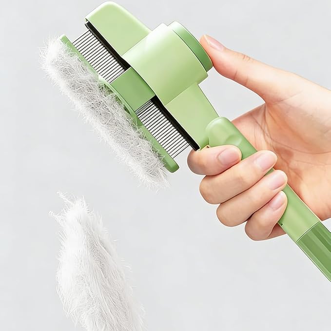Fine Tooth Flea Comb for Cats and Dogs, Dual-Purpose Pet Comb for Grooming and Massaging, Gently Remove Fleas with Easy Release Button for Short and Long Hair (2 PCS)
