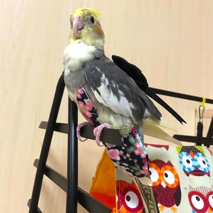 Bird Flight Suits Diapers, Parrot Flight Suits Diapers for Quaker Parakeets Cockatiels Flight Suits, Parrot Clothes (Almond A,XS)