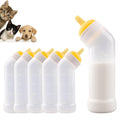Pet Nursing Bottle for Newborn Animals,Kitten Bottle Feeding Kit Silicone Nipple for Kittens Puppys Rabbits Squirrel (Yellow, Large)