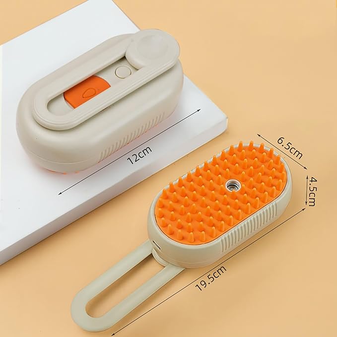 Cat Steam Brush for Shedding, 4 in 1 Cat Grooming Brush for Dogs and Cats, Anti-Static, Massage, Cleaning, Shedding & Combing All In On