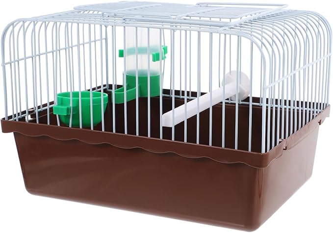 Toddmomy Portable Bird Cage with Perch Food Box and Water Dispenser Spacious Travel Carrier for Parakeet Finch Canary Small Birds 9.29X6.57X6.29 Inches