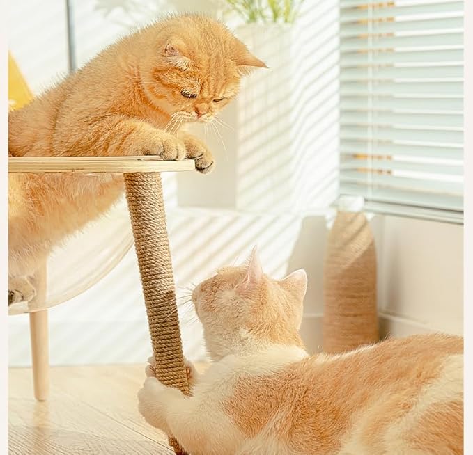 Sisal Rope for Cat Scratchers, Cat Tree,Cat Scratching Sisal Rope Natural Jute Hemp Rope, Ideal for Replace Scratching Post, Repair Cats Tree, DIY Projects 6mm(30m/98.4 Feet)