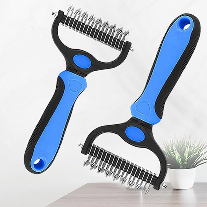 3-in-1 Pets Dog Deshedding Brush & Cat Grooming Tool with Comb, Rake for Shedding Control, Removes Loose Remover Hair & Mats, Pets Hair Removal Tool