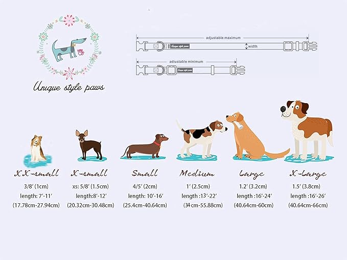Unique style paws Dog Collar Metal Buckle Collar for Valentine's Day Gift Pink Heart Love for Small Medium Large Boys Girls Dogs