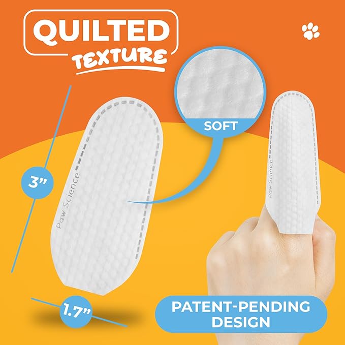 Dog Ear Cleaner Wipes – Finger Wipes for Dogs & Cats – Cleaning, Soothing, & Deodorizing Itchy Ears – Pet Ear Relief Solution (Coconut)