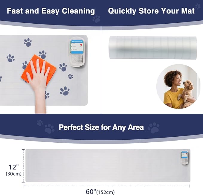 Scat Shock Mat for Dogs and Cats Indoor, Pet Shock Mats for Training Pets, Electric Repellent Mat Keeps Dogs and Cats off Counter, Couch and Sofa,3 Training Modes (One Piece 60"x 12" With Tester)