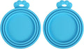 PetBonus 2 Pack Silicone Pet Can Cover Lids, Universal Size for Dog Cat Food, 1 fit 3 Standard Size Can Tops, BPA Free Dishwasher Safe (Blue, Blue)