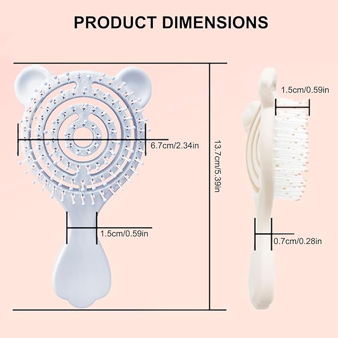 Cat-Ear Design Puppy Brush, Gentle Soft-Bristle Small Dogs Plastic Detangling Grooming Tool, Fit for Yorkie Shih Tzu Maltese Maltipoo (Green)