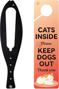 TGIOW Cat Door Latch, 1 Pcs Cat Door Stopper Pet Door Latch to Keep Dog Out of Litter Box and Food, Door Prop for Cat with 5 Adjustable Size Strap 2.5-6" Wide, No Measuring, Easy to Install, Black