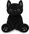 BRICHOEE Weighted Stuffed Animals, 5lbs Black Cat Plush Calming Weighted Black Cat Stuffed Animals, Cute Plush Toy Sensory Plushie Pillow Birthday Gifts for Adults Baby Kids Boys Girls