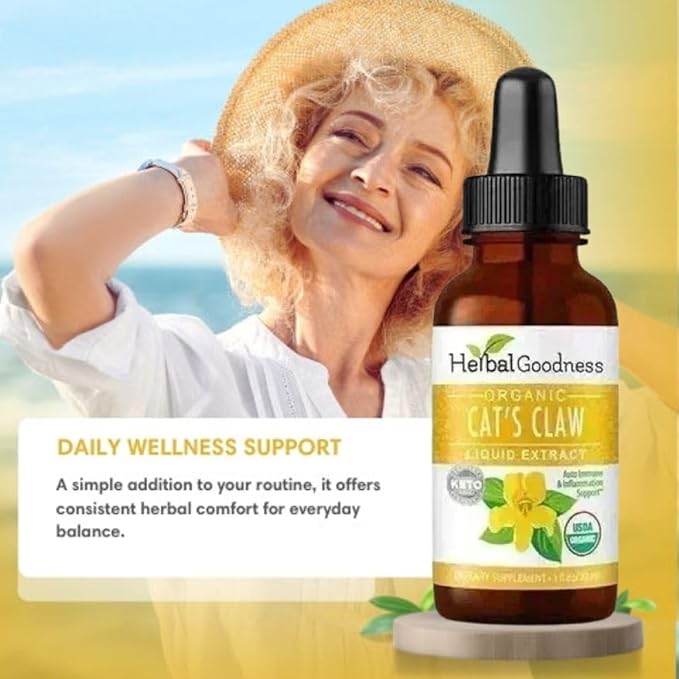 Cat's Claw Extract Joint Support - Herbal Supplement for Joint and Muscle Function, Immunity, Heart Support - Gluten Free - Superior Absorption - Organic Liquid 1oz - Herbal Goodness (1 bttl)