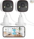 Jennov 2K Security Cameras, WiFi Indoor Cameras for Home Security, Plug in Powered Pet Cams, Dual-Band (5GHz/2.4GHz), Color Night Vision, 2-Way Audio, Human Motion Detection, IP66 Waterproof Outdoor