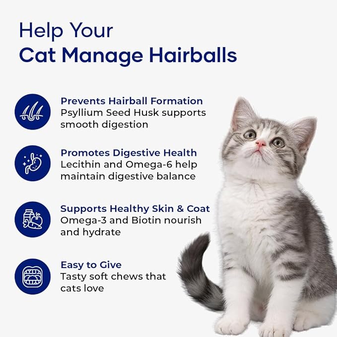 Hairball Formula – Hairball Management for Cats | with Omega-3s, Biotin & Sunflower Lecithin | Supports Digestive & Coat Health (Pack of 2)