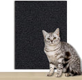 Cat -12"x12"Self-Adhesive Cat Scratching Carpet, Heavy-Duty Nail-Free Wall-Mounted Cat Activity Mat for Indoor Cats, Durable Pet Furniture for Kittens & Adult Cats （Black）