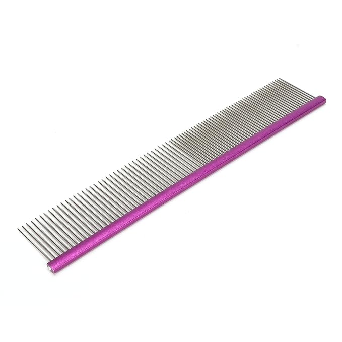 Metal Dog Comb, Stainless Steel Cat Comb for Removing and Knots Dog Combs with Rounded Ends for Long and Short Haired Breeds