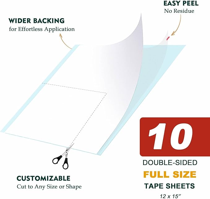 Cat Scratch Deterrent Tape – 10 Double-Sided Anti-Scratching Sticky Tape – Protect Furniture & Train Cats to Stop Scratching – Effective Cat Training Tape for Sofas & Couches
