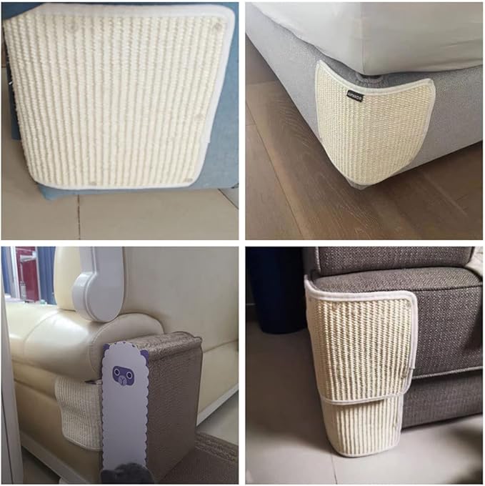 Cat Scratching Pad Natural Sisal Sofa Corner Furniture Protector Scratcher Mats Protecting Carpets and Sofas Couch Corner Furniture Anti-Slip Sisal Cat Repellent Mat for Sofa Bed Desk Legs