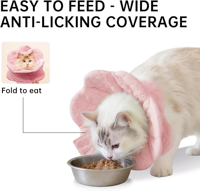 Touchdog Soft Cat Cone Collar, Waterproof Recovery Collar for Cats After Surgery, Lightweight Elizabethan Collar for Kittens, Small to Large