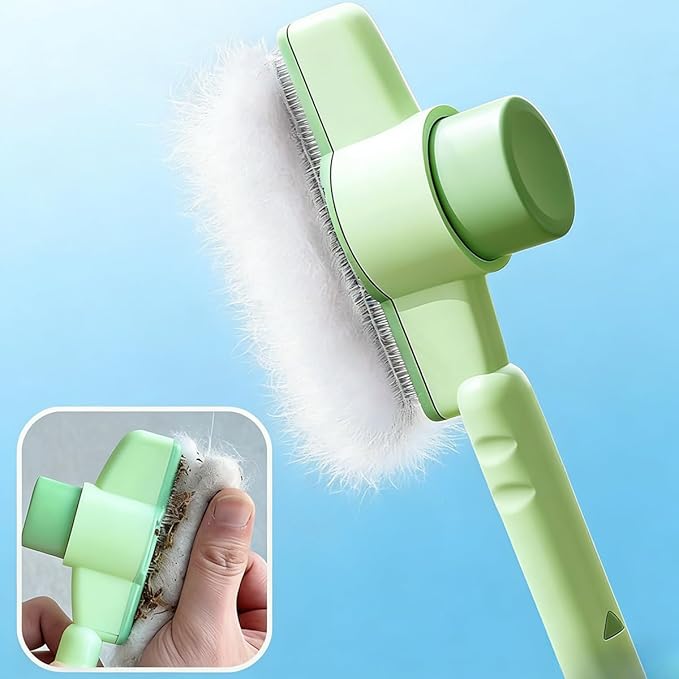 Fine Tooth Flea Comb for Cats and Dogs, Dual-Purpose Pet Comb for Grooming and Massaging, Gently Remove Fleas with Easy Release Button for Short and Long Hair (2 PCS)