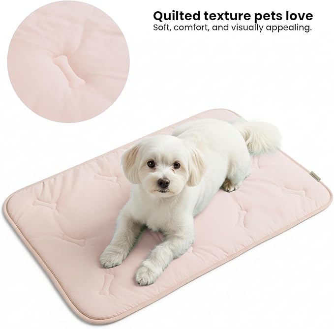 Cooling Pet Mat – 35x23 Dog or Cat Cool & Comfy, Soft Breathable Self-Cooling Pad, Pet-Safe, Durable, Perfect for Hot Weather, Naps, Crates, Cars, Couch, Washable & Easy to Take Anywhere, Pink