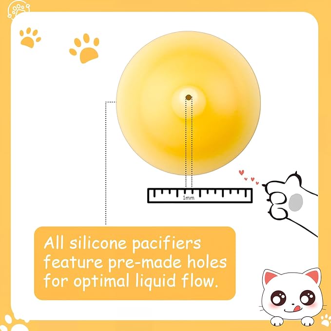 10 Packs Pet Silicone Nursing Nipple for Replaceable teats Mini and Syringes, Puppies,Silicone Kitten Pacifier,Kitten Feeding Syringe,Kitten Supplies,(Mini+Original)