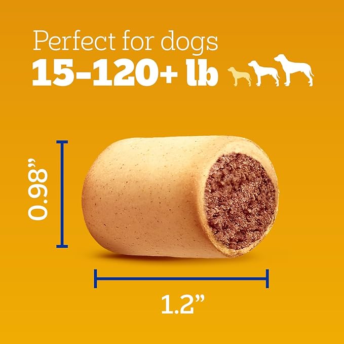 Pedigree Dry Dog Treats MarroBone, Real Beef Flavor, Bone Marrow Dog Treats, 1.5 lb. Bag (Pack of 8)