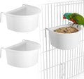 2 PCS Small Cage Bird Feeder Bird Water for Parakeets Cage Plastic Hanging Birds Water Bowl with Hooks Food Bowl for Small Birds Parakeet Parrot