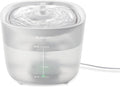 ELECOM Silent Pet Water Fountain for Cats and Dogs, 9dB Ultra Quiet Operation, 2L Capacity, Easy to Disassemble & Clean, 3-Layer Filtration, Wireless Pump, LED Light Modes (White)