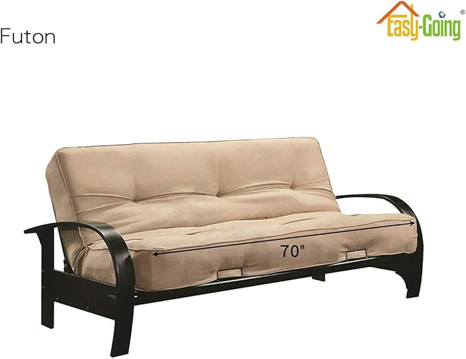 Easy-Going Futon Sofa Slipcover Reversible Sofa Cover Armless Futon Cover Furniture Protector Couch Cover Water Resistant Pets, Kids, Children, Dog, Cat (Futon, Greyish Green/Beige)