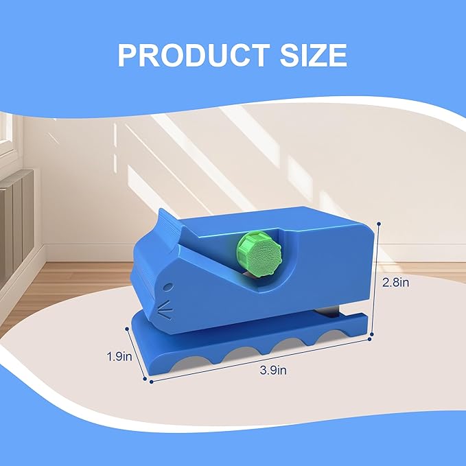 Cardboard Cutter for Cat Scratchers – 3D Printed Portable Cardboard Strip Cutter with 7 Replaceable Blades, DIY Cat Scratcher Tool (Blue)