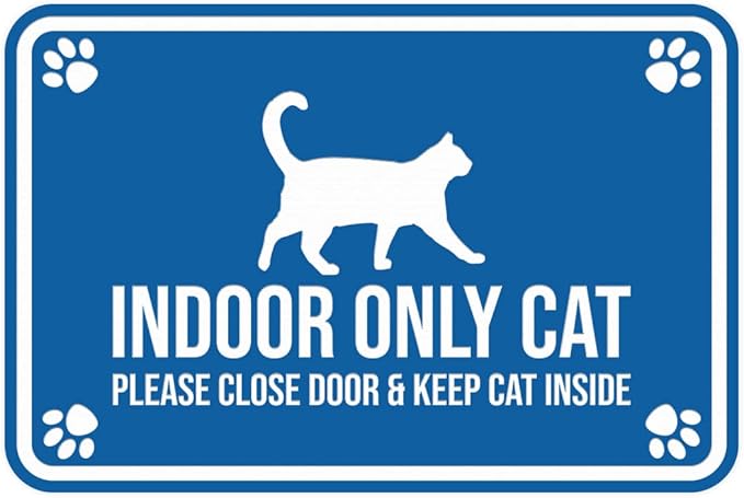 Indoor-Only Cat Sign, Classic Framed Paws by Motto Lita