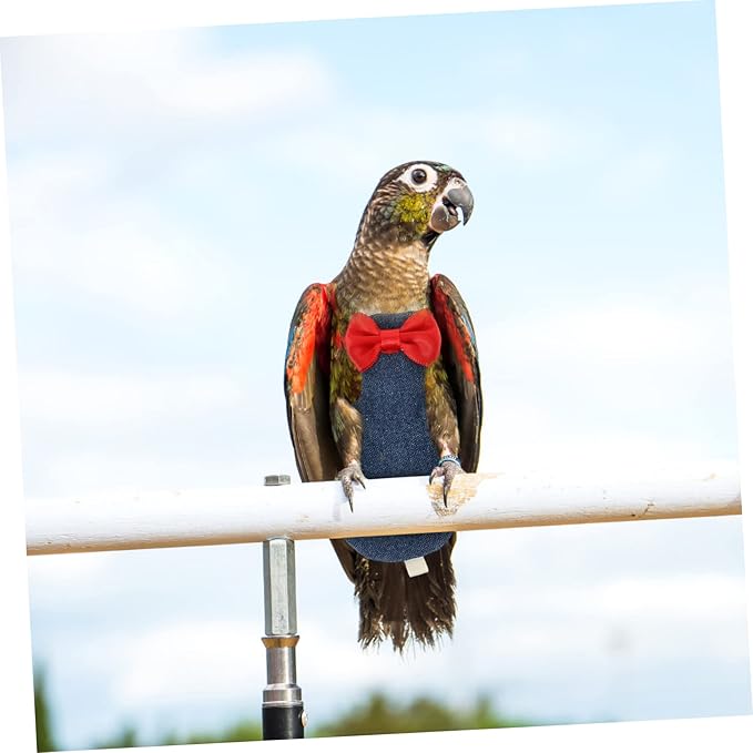 BESPORTBLE Adjustable Small Bird Diaper Flight Suit for Parakeets Cockatiels Pigeons Lightweight Breathable Cotton Cloth Bird Diaper Harness Outfit for Pet Reusable Comfortable