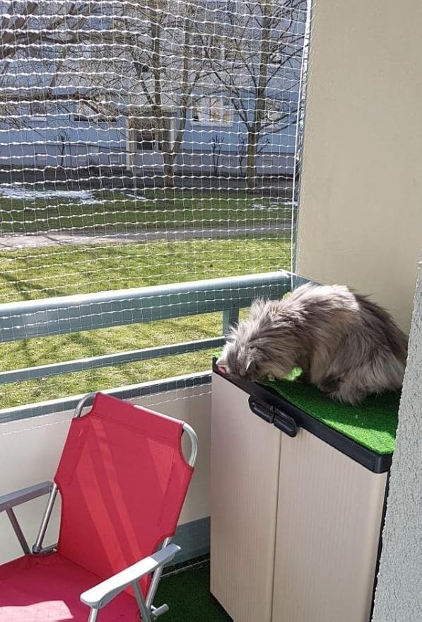 Cat Balcony Netting 10 * 20ft Cat Anti-Fall Netting Duralble Nylon Balcony Screen for Pets Pet Safty Netting for Balcony, Windows and Patio